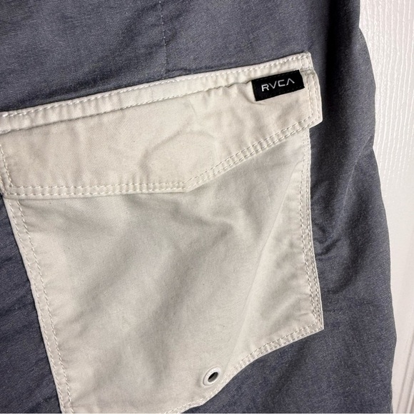 RVCA Men's Swim Board Shorts - Blue and Gray Size 34 Waist GUC - Picture 5 of 7